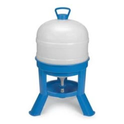 Abreuvoir Poule En Plastique à Siphon Avec Pieds 30L Bleu Et Blanc - Gaun