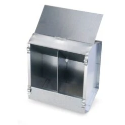 Mangeoire à Trémie Poule Galvanisée 2 Compartiments Avec Couvercle 2,5Kg Small - River Systems