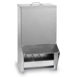 Mangeoire à Trémie Poule En Métal Avec Protection Anti-pluie Bordeaux 40L - Gaun