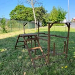 Aire De Jeux En Bois Pour Poule Avec échelles Et Balançoires -Chemin des Poulaillers Boutique aire jeux poules pr sentation 4