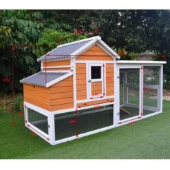 Poulailler Toit Renforcé M Toit Plastique 6 à 8 Poules -Chemin des Poulaillers Boutique c 1703 dimensions