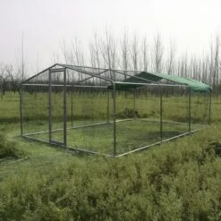 Enclos Poulailler 18m² Tubes 38mm H2,25m - Parc Grillagé Renforcé 6x3m - Acier Galvanisé -Chemin des Poulaillers Boutique grand enclos poulailler parc grillage renforce tube 38mm 3x6x2 25m 2