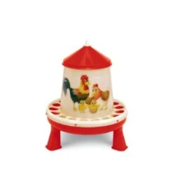 Mangeoire Poule En Plastique Gamme Eco 4Kg Happy Range Avec Pieds - Gaun