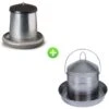 Kit 4/6 Poules Abreuvoir Inox 8L Et Mangeoire Galvanisé 5Kg