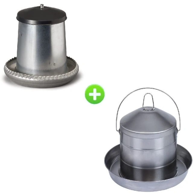 Kit 4/6 Poules Abreuvoir Inox 8L Et Mangeoire Galvanisé 5Kg 3 Kit 4/6 Poules Abreuvoir Inox 8L Et Mangeoire Galvanisé 5Kg