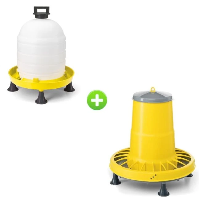 Kit Plastique 10/12 Poules Abreuvoir 15L Et Mangeoire 15,5Kg 3 Kit Plastique 10/12 Poules Abreuvoir 15L Et Mangeoire 15,5Kg