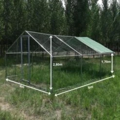 Enclos Poulailler 24m² Tubes 38mm H2,8m - Parc Grillagé Renforcé 6x4m - Acier Galvanisé -Chemin des Poulaillers Boutique p007 cp007e1 dimensions 2