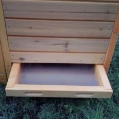 Poulailler Bantam L 1 à 2 Poules Toit Shingle -Chemin des Poulaillers Boutique poulailler 1 a 2 poules bois bantam l tiroir ouvert