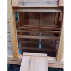 Poulailler Cémani XL Toit Bois 6 à 10 Poules -Chemin des Poulaillers Boutique poulailler bois cemani xl 6 8 poules vue entree