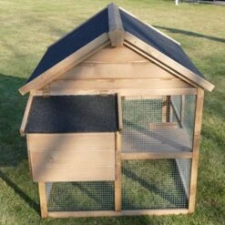 Poulailler Plymouth Toit Shingle Ouvrant 4 à 6 Poules Bois FSC -Chemin des Poulaillers Boutique poulailler bois fsc plymouth 2 4 poules arriere