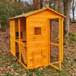 Poulailler Gaulois II Toit Shingle 6 à 10 Poules Avec Extension Parc Grillagé -Chemin des Poulaillers Boutique poulailler gaulois ii 4 a 6 poules profil avant 1