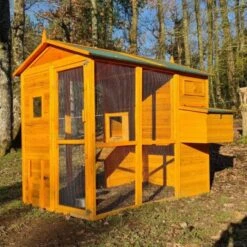 Poulailler Gaulois II Toit Shingle 6 à 10 Poules Avec Extension Parc Grillagé -Chemin des Poulaillers Boutique poulailler gaulois ii 4 a 6 poules profil 1