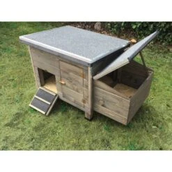 Poulailler Houdan L Toit Shingle Noir 2 Poules Bois écologique FSC 8 Poulailler Houdan L Toit Shingle Noir 2 Poules Bois écologique FSC -Chemin des Poulaillers Boutique poulailler houdan l 2 poules vue de profil