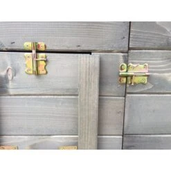 Poulailler Houdan L Toit Shingle Noir 2 Poules Bois écologique FSC 9 Poulailler Houdan L Toit Shingle Noir 2 Poules Bois écologique FSC -Chemin des Poulaillers Boutique poulailler houdan l details fermetures laiton