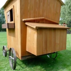 Poulailler Roulotte Toit Tôle 6 à 10 Poules Mobile -Chemin des Poulaillers Boutique poulailler roulotte vue pondoir