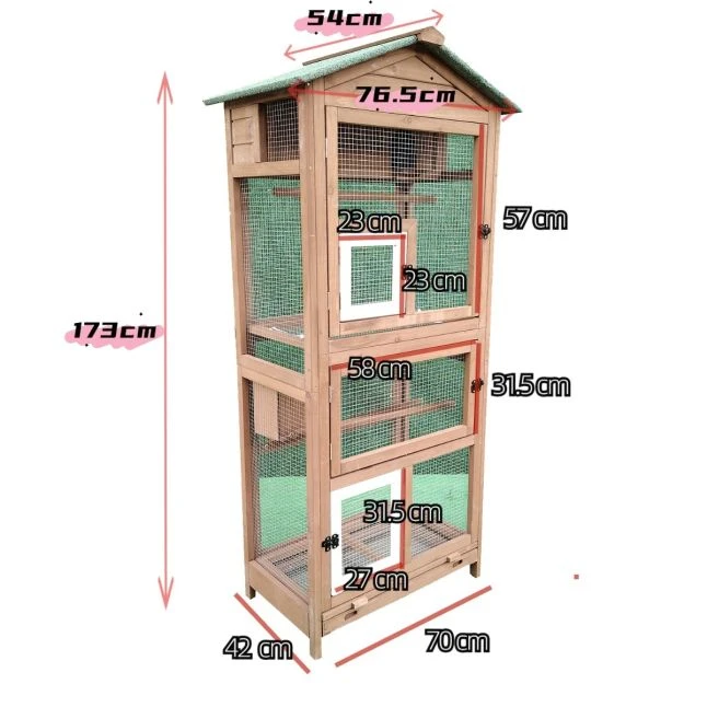 Volière Pour Oiseaux En Bois Double Toit Shingle 17 Volière Pour Oiseaux En Bois Double Toit Shingle – Image 15