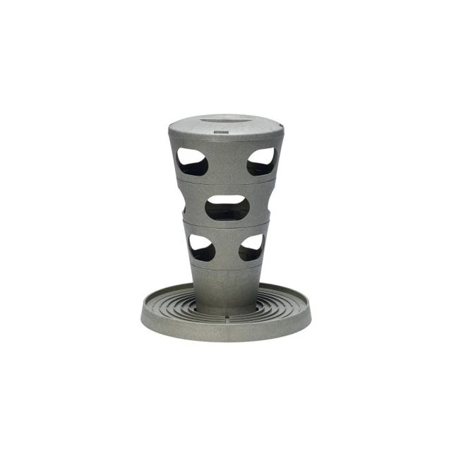 Mangeoire Tour Pour Poule Feed Tower Grise En Plastique Recyclé - Beeztees 4 Mangeoire Tour Pour Poule Feed Tower Grise En Plastique Recyclé - Beeztees – Image 2