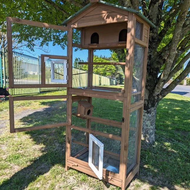 Volière Pour Oiseaux En Bois Double Toit Shingle 11 Volière Pour Oiseaux En Bois Double Toit Shingle – Image 9