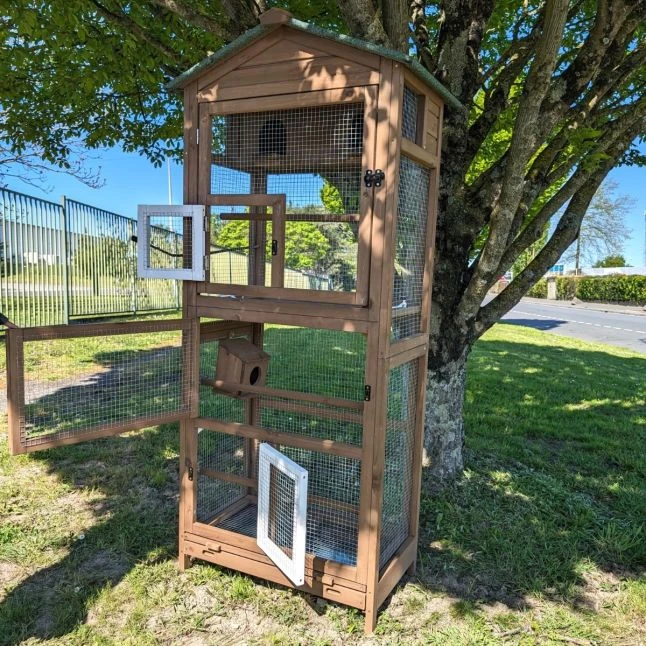 Volière Pour Oiseaux En Bois Double Toit Shingle 10 Volière Pour Oiseaux En Bois Double Toit Shingle – Image 8